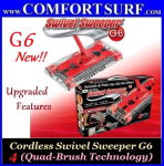 Cordless 360 Degree Swivel Sweeper G6 Quad-Brush (with Rechargeable Battery)